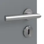 Detailansicht der Oberfläche von Doppelflügeltür LA 24 bandseitig Ultramatt Staubgrau ProLine inkl. Zarge - Hörmann