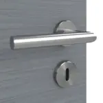 Detailansicht der Oberfläche von Doppelflügeltür LA 24 mittig Strukturiert Hygge Grau Basic inkl. Zarge - Huga