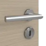 Detailansicht der Oberfläche von Doppelflügeltür LA 4 Strukturiert Taupe Basic inkl. Zarge - Huga