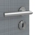 Detailansicht der Oberfläche von Doppelflügeltür LA 4 mittig Cotton like Hygge Grau Basic inkl. Zarge - Huga