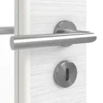 Detailansicht der Oberfläche von Doppelflügeltür LA 7 Strukturiert Weiß Basic inkl. Zarge - Huga