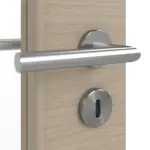 Detailansicht der Oberfläche von Doppelflügeltür LA 8 Strukturiert Taupe Basic inkl. Zarge - Huga