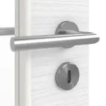 Detailansicht der Oberfläche von Doppelflügeltür LA 8 Strukturiert Weiß Basic inkl. Zarge - Huga