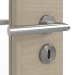 Detailansicht der Oberfläche von Doppelflügeltür LA-DIN Strukturiert Taupe Basic inkl. Zarge - Huga