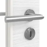 Detailansicht der Oberfläche von Doppelflügeltür LA-DIN Strukturiert Weiß Basic inkl. Zarge - Huga