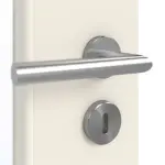 Detailansicht der Oberfläche von GARANT Doppelflügeltür inkl. Zarge 0140-60 Dawn Resopal mit Lichtausschnitt LA-DIN