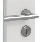 Detailansicht der Oberfläche von GARANT Doppelflügeltür inkl. Zarge 0160-60 Silver Grey CPL mit Lichtausschnitt LA-DIN