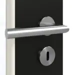 Detailansicht der Oberfläche von GARANT Doppelflügeltür inkl. Zarge 0901-60 Black Resopal mit Lichtausschnitt LA-DIN