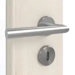 Detailansicht der Oberfläche von GARANT Doppelflügeltür inkl. Zarge Authentic Perl CPL mit Lichtausschnitt LA-DIN