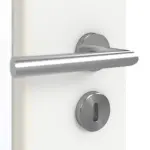 Detailansicht der Oberfläche von GARANT Doppelflügeltür inkl. Zarge D354-60 Designer White Resopal mit Lichtausschnitt LA-DIN