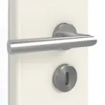 Detailansicht der Oberfläche von GARANT Doppelflügeltür inkl. Zarge Weißlack 9010 CPL mit Lichtausschnitt LA-DIN