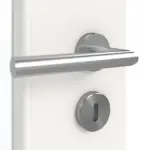 Detailansicht der Oberfläche von GARANT Doppelflügeltür inkl. Zarge Weißlack 9016 CPL mit Lichtausschnitt LA-DIN