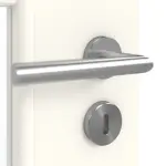 Detailansicht der Oberfläche von GARANT Doppelflügeltür inkl. Zarge 0105-60 Pearl White CPL mit Lichtausschnitt LA-DIN Sprosse SP0