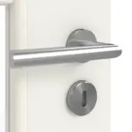 Detailansicht der Oberfläche von GARANT Doppelflügeltür inkl. Zarge 0135-60 Rain Resopal mit Lichtausschnitt LA-DIN Sprosse SP0