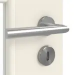 Detailansicht der Oberfläche von GARANT Doppelflügeltür inkl. Zarge 0140-60 Dawn Resopal mit Lichtausschnitt LA-DIN Sprosse SP0