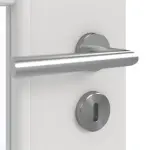 Detailansicht der Oberfläche von GARANT Doppelflügeltür inkl. Zarge 0160-60 Silver Grey CPL mit Lichtausschnitt LA-DIN Sprosse SP0