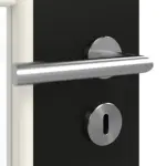 Detailansicht der Oberfläche von GARANT Doppelflügeltür inkl. Zarge 0901-60 Black Resopal mit Lichtausschnitt LA-DIN Sprosse SP0