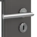 Detailansicht der Oberfläche von GARANT Doppelflügeltür inkl. Zarge 10622-60 Ebony CPL mit Lichtausschnitt LA-DIN Sprosse SP0