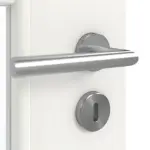 Detailansicht der Oberfläche von GARANT Doppelflügeltür inkl. Zarge Authentic Bianco CPL mit Lichtausschnitt LA-DIN Sprosse SP0