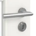 Detailansicht der Oberfläche von GARANT Doppelflügeltür inkl. Zarge Quer Authentic Bianco GCK08 mit Lichtausschnitt LA-DIN Sprosse SP0