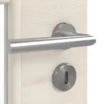 Detailansicht der Oberfläche von GARANT Doppelflügeltür inkl. Zarge Quer Authentic Perl GCK08 mit Lichtausschnitt LA-DIN Sprosse SP0