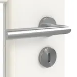 Detailansicht der Oberfläche von GARANT Doppelflügeltür inkl. Zarge Weißlack 9016 GHK08 mit Lichtausschnitt LA-DIN Sprosse SP0