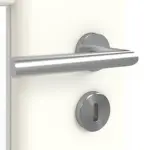 Detailansicht der Oberfläche von GARANT Doppelflügeltür inkl. Zarge U11026SD Kristallweiß GHK08 mit Lichtausschnitt LA-DIN Sprosse SP0