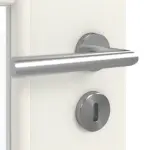 Detailansicht der Oberfläche von GARANT Doppelflügeltür inkl. Zarge Weiß Struktur Premium CPL mit Lichtausschnitt LA-DIN Sprosse SP0