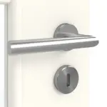 Detailansicht der Oberfläche von GARANT Doppelflügeltür inkl. Zarge 0105-60 Pearl White CPL mit Lichtausschnitt LA-DIN Sprosse SP1