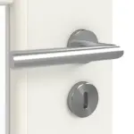 Detailansicht der Oberfläche von GARANT Doppelflügeltür inkl. Zarge 0135-60 Rain Resopal mit Lichtausschnitt LA-DIN Sprosse SP1