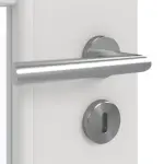 Detailansicht der Oberfläche von GARANT Doppelflügeltür inkl. Zarge 0160-60 Silver Grey CPL mit Lichtausschnitt LA-DIN Sprosse SP1