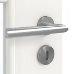 Detailansicht der Oberfläche von GARANT Doppelflügeltür inkl. Zarge Authentic Bianco CPL mit Lichtausschnitt LA-DIN Sprosse SP1