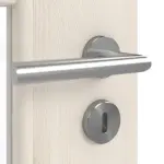 Detailansicht der Oberfläche von GARANT Doppelflügeltür inkl. Zarge Authentic Perl GCK08 mit Lichtausschnitt LA-DIN Sprosse SP1