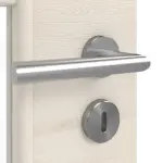 Detailansicht der Oberfläche von GARANT Doppelflügeltür inkl. Zarge Quer Authentic Perl GCK08 mit Lichtausschnitt LA-DIN Sprosse SP1