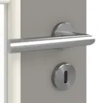 Detailansicht der Oberfläche von GARANT Doppelflügeltür inkl. Zarge U12115SD Platingrau GHK08 mit Lichtausschnitt LA-DIN Sprosse SP1