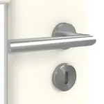 Detailansicht der Oberfläche von GARANT Doppelflügeltür inkl. Zarge W980ST15 Platinweiß GHK08 mit Lichtausschnitt LA-DIN Sprosse SP1