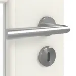 Detailansicht der Oberfläche von GARANT Doppelflügeltür inkl. Zarge Weiß Struktur Premium GCK08 mit Lichtausschnitt LA-DIN Sprosse SP1