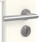 Detailansicht der Oberfläche von GARANT Doppelflügeltür inkl. Zarge 0105-60 Pearl White CPL mit Lichtausschnitt LA-DIN Sprosse SP10