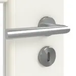 Detailansicht der Oberfläche von GARANT Doppelflügeltür inkl. Zarge 0135-60 Rain Resopal mit Lichtausschnitt LA-DIN Sprosse SP10