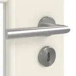 Detailansicht der Oberfläche von GARANT Doppelflügeltür inkl. Zarge 0140-60 Dawn Resopal mit Lichtausschnitt LA-DIN Sprosse SP10