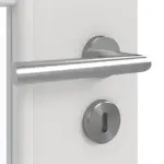 Detailansicht der Oberfläche von GARANT Doppelflügeltür inkl. Zarge 0160-60 Silver Grey CPL mit Lichtausschnitt LA-DIN Sprosse SP10