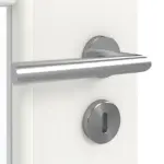 Detailansicht der Oberfläche von GARANT Doppelflügeltür inkl. Zarge Authentic Bianco CPL mit Lichtausschnitt LA-DIN Sprosse SP10