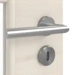 Detailansicht der Oberfläche von GARANT Doppelflügeltür inkl. Zarge Quer Authentic Perl GCK08 mit Lichtausschnitt LA-DIN Sprosse SP10