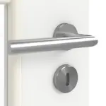 Detailansicht der Oberfläche von GARANT Doppelflügeltür inkl. Zarge D354-60 Designer White Resopal mit Lichtausschnitt LA-DIN Sprosse SP10