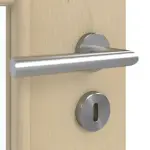 Detailansicht der Oberfläche von GARANT Doppelflügeltür inkl. Zarge Natura Ahorn CPL mit Lichtausschnitt LA-DIN Sprosse SP10