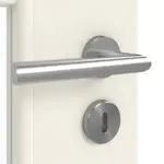 Detailansicht der Oberfläche von GARANT Doppelflügeltür inkl. Zarge Weißlack 9010 GHK08 mit Lichtausschnitt LA-DIN Sprosse SP10