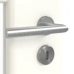 Detailansicht der Oberfläche von GARANT Doppelflügeltür inkl. Zarge U11026SD Kristallweiß GHK08 mit Lichtausschnitt LA-DIN Sprosse SP10