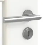 Detailansicht der Oberfläche von GARANT Doppelflügeltür inkl. Zarge U11209SD Edelweiß GHK08 mit Lichtausschnitt LA-DIN Sprosse SP10