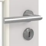 Detailansicht der Oberfläche von GARANT Doppelflügeltür inkl. Zarge U12188SD Lichtgrau GHK08 mit Lichtausschnitt LA-DIN Sprosse SP10