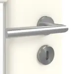 Detailansicht der Oberfläche von GARANT Doppelflügeltür inkl. Zarge W980ST15 Platinweiß GHK08 mit Lichtausschnitt LA-DIN Sprosse SP10